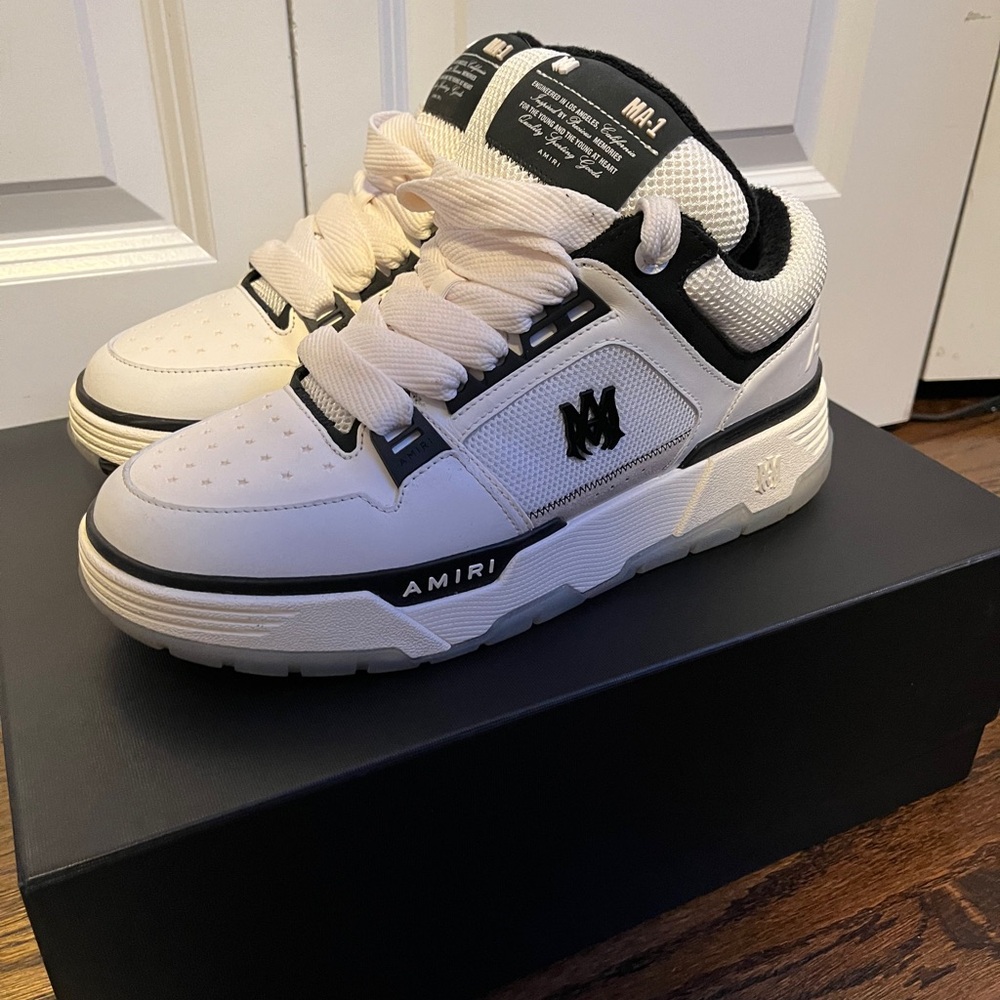 AMIRI Black and White Logo Sneakers